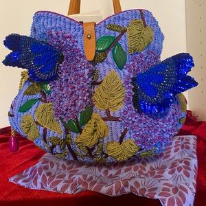 Jamin Puech Beaded Lavender Hesperus Bag NWT